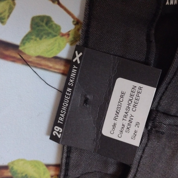 RES denim trashqueen low rise skinny black jeans size 29 - Picture 2 of 5
